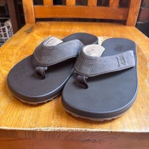 FloJos mens memory foam flip flops sandals summer vacation beach brown 10